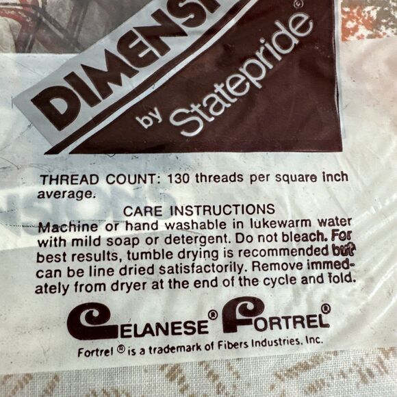 Vintage Dimensions by Statepride One Twin Flat Sheet Orange Brown No Iron 39x76 - Picture 4 of 5